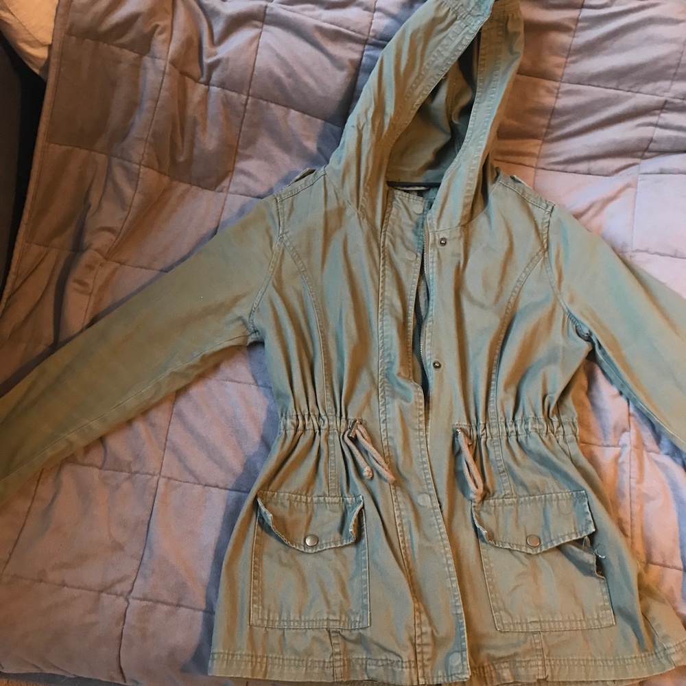 Olive green parka
